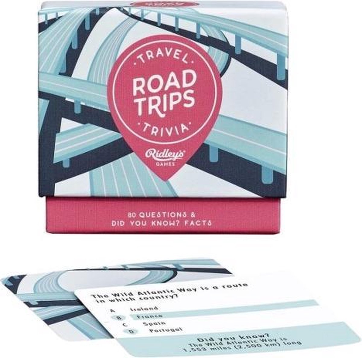 Ridleys Games Triviaspel Road Trips Karton Rood/blauw 80-delig